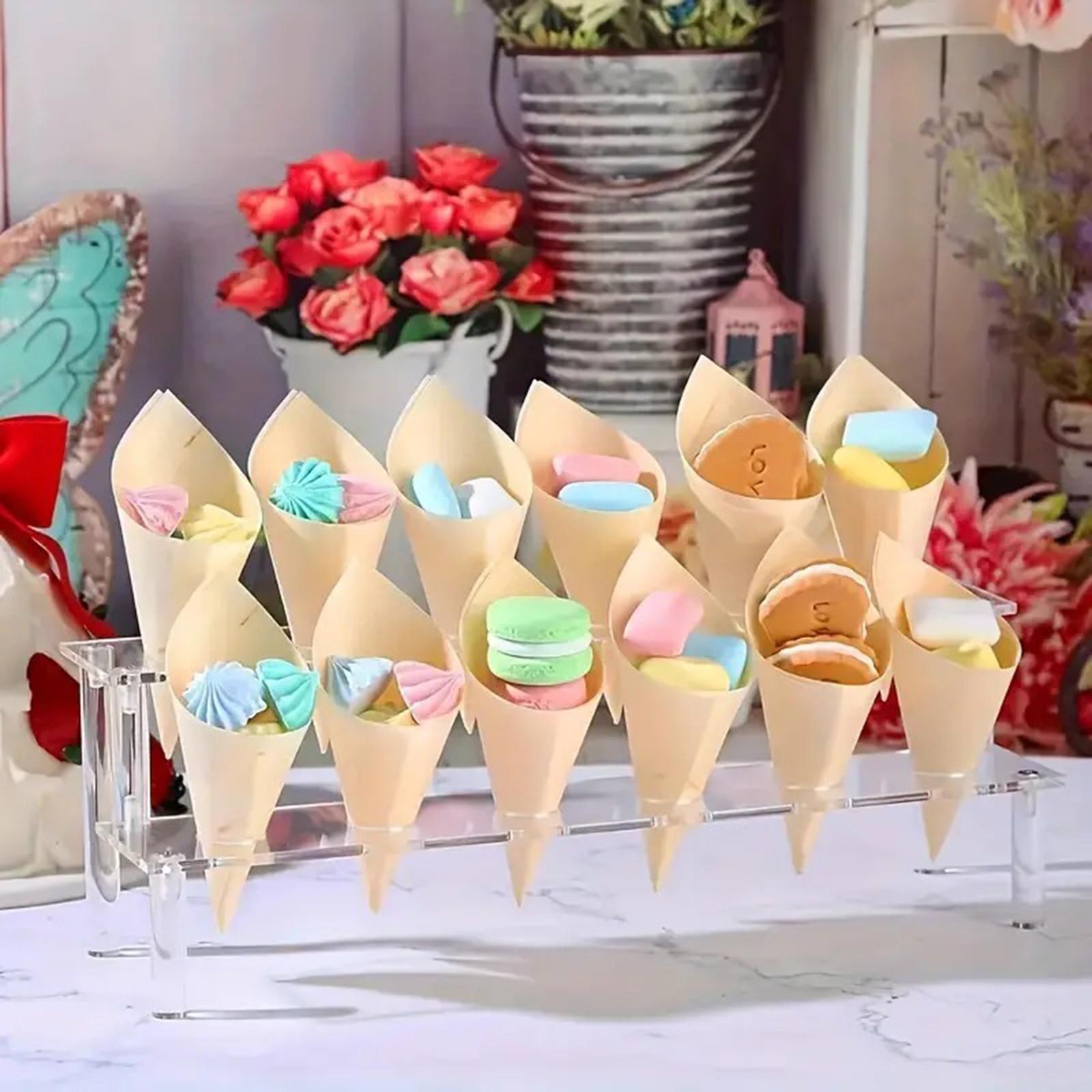 Food Snacks For Baby Shower - Ice Cream Cone Holder Snack Tray