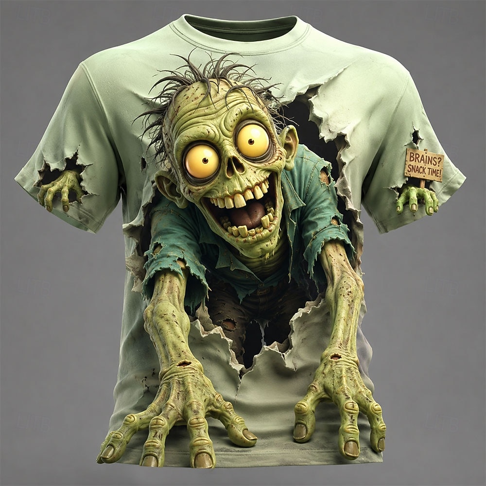 Zombie Snacks - Men's Spring Summer 3D Printed Crew