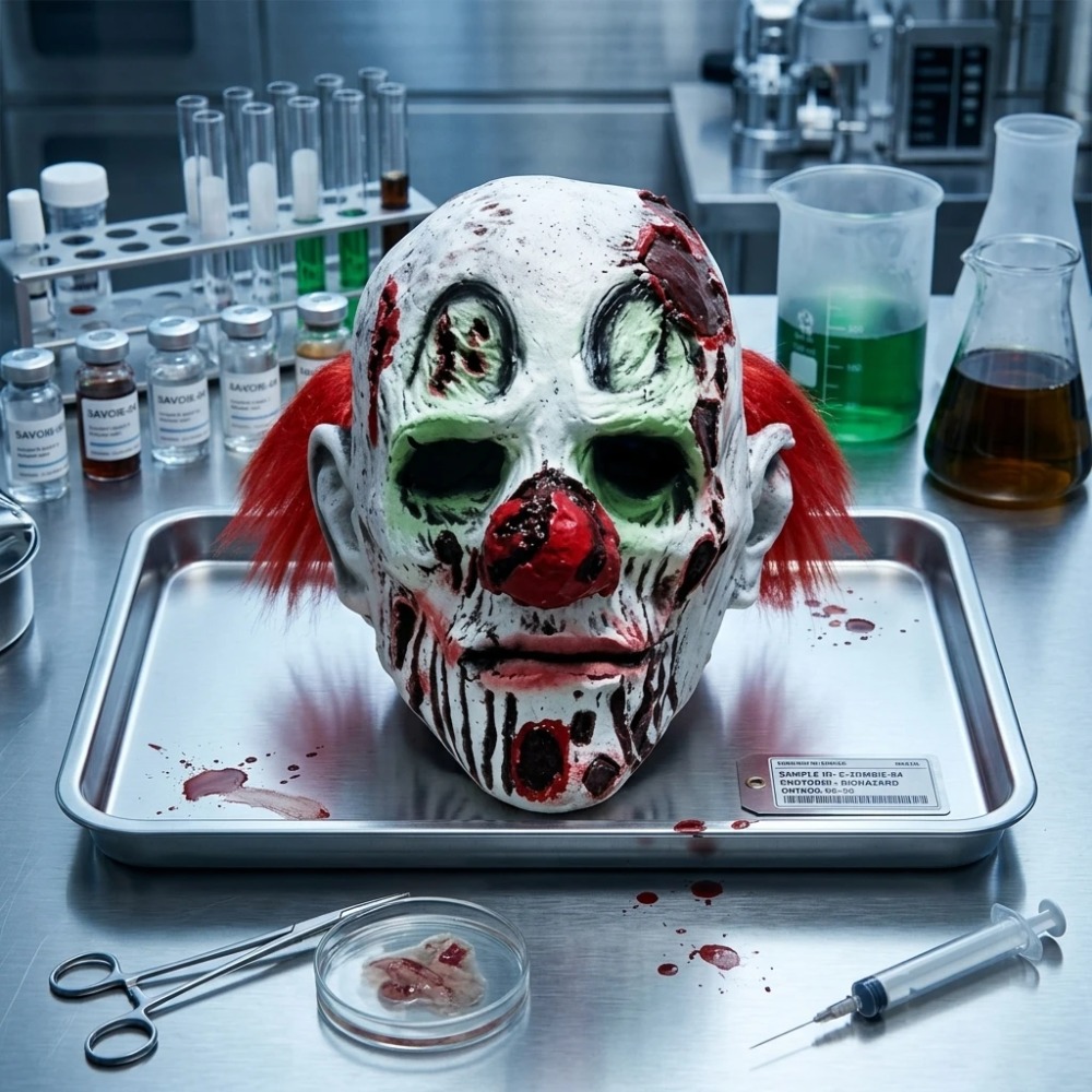 Zombie Snacks - Horror Latex Mask Long Hair Evil