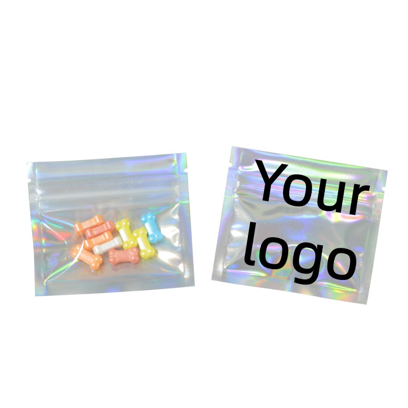 Food Or Snacks - 100/500/1000PCS Resealable Clear Hologram Ziplock Packaging