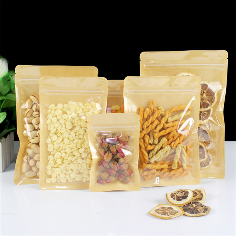 Food Or Snacks - Brown One Side Clear Resealable Plastic