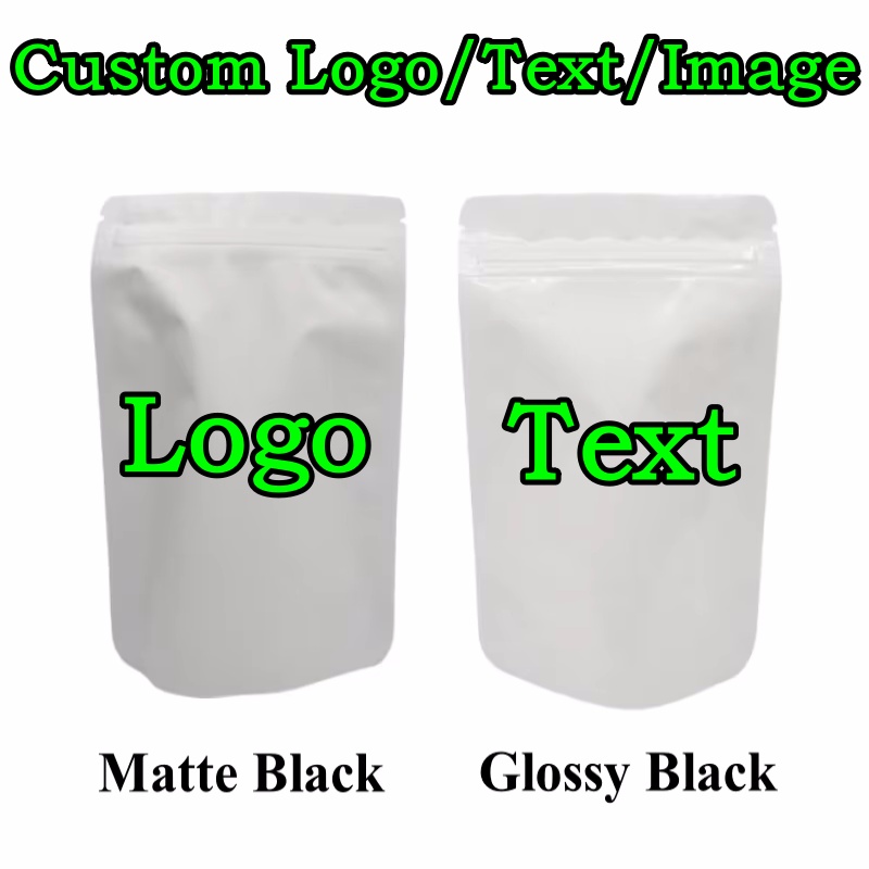 Food Or Snacks - 100PCS Stand-up Matte/Glossy White Aluminum Foil