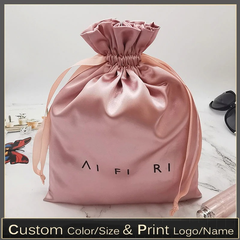 Food Or Snacks - Custom Logo Satin Drawstring Bags Hair
