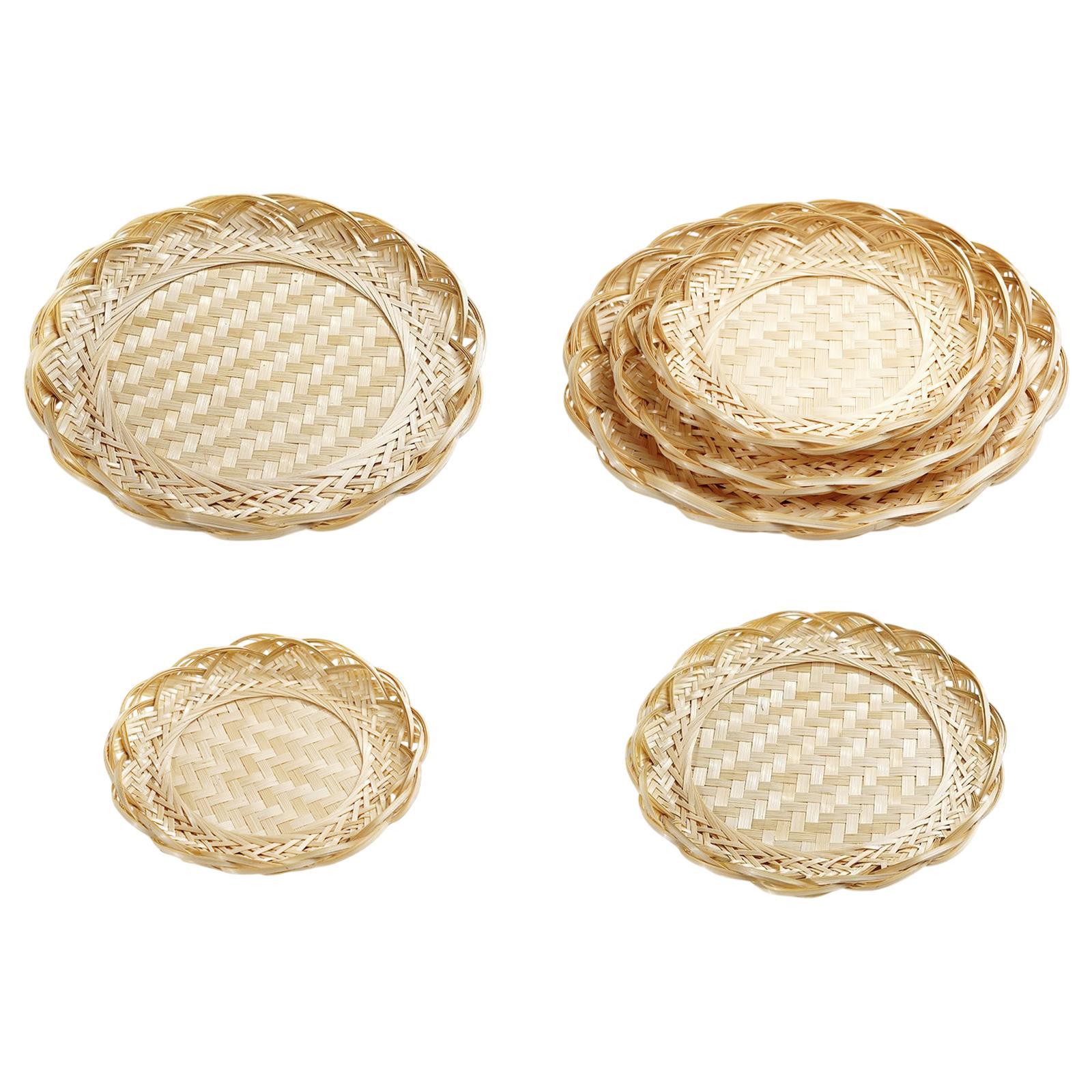 Bamboo Basket Tray Food Storag - Food Platter Snacks ulasan dan harga