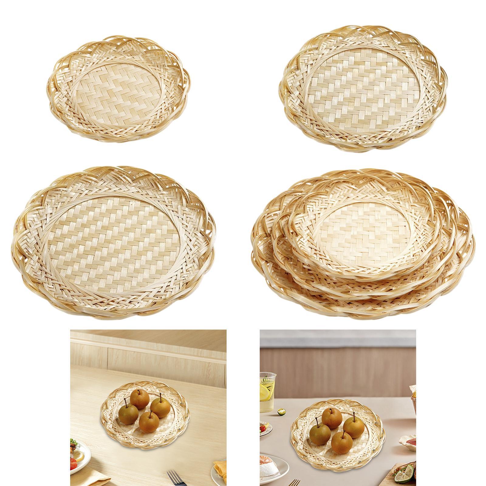 Bamboo Basket Tray Food Storag - Food Platter Snacks ulasan dan harga