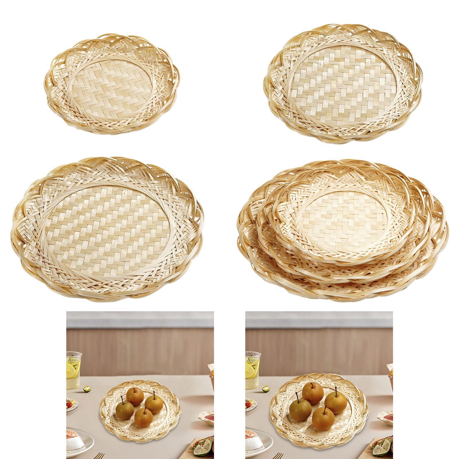 Bamboo Basket Tray Food Storag - Food Platter Snacks ulasan dan harga