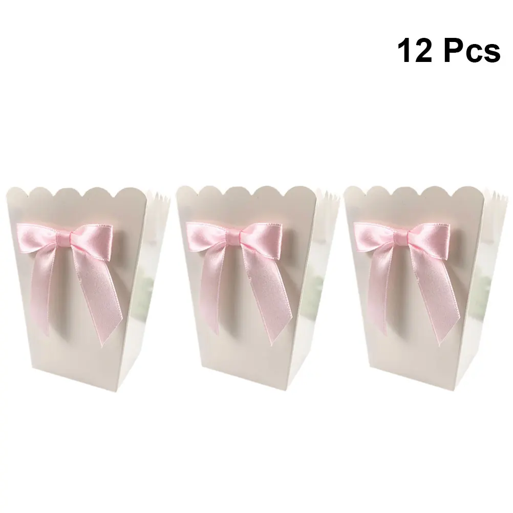 12pcs Pink Bow Popcorn Box Par - Food Snacks For Baby Shower ulasan dan harga