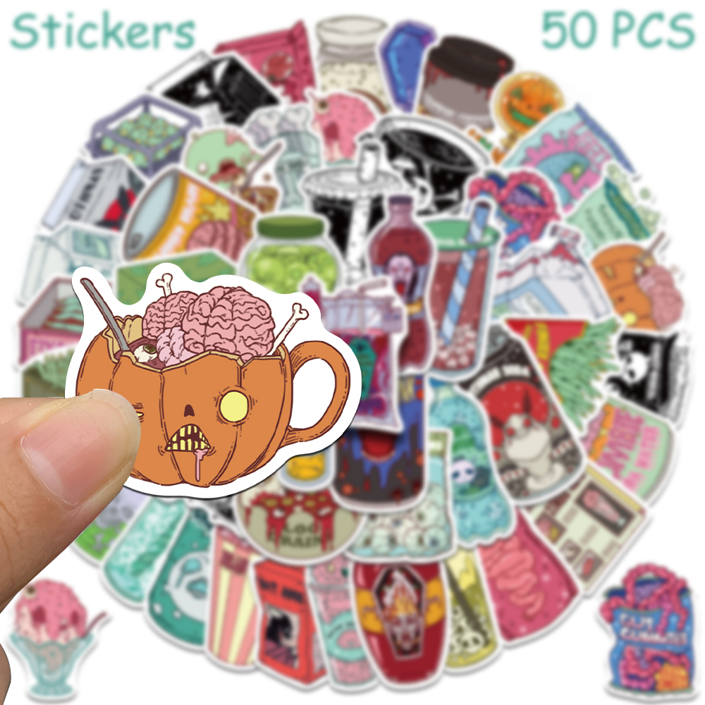 50pcs Horrible Zombie Food Sti - Zombie Snacks ulasan dan harga