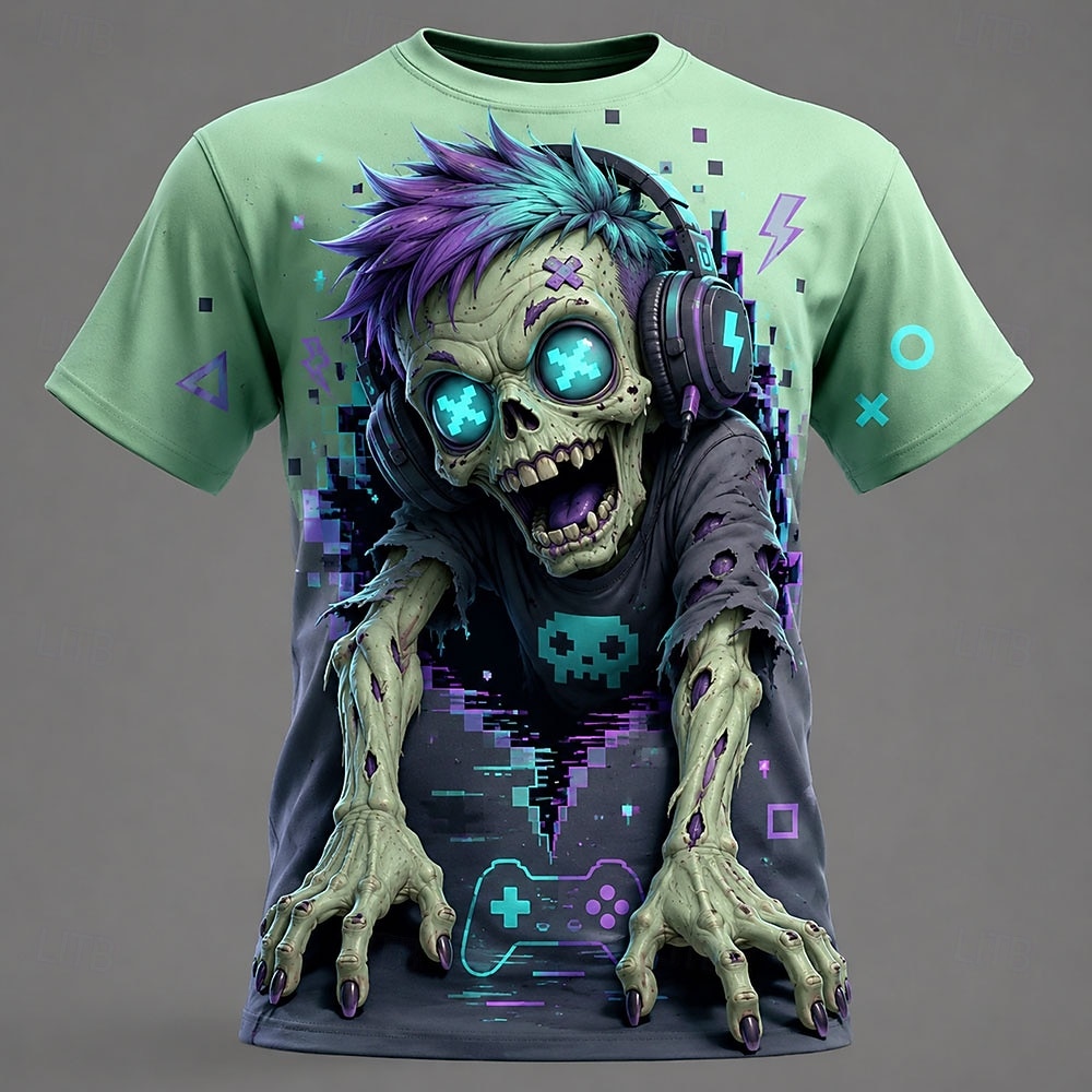 Men's Spring Summer 3D Printed - Zombie Snacks ulasan dan harga