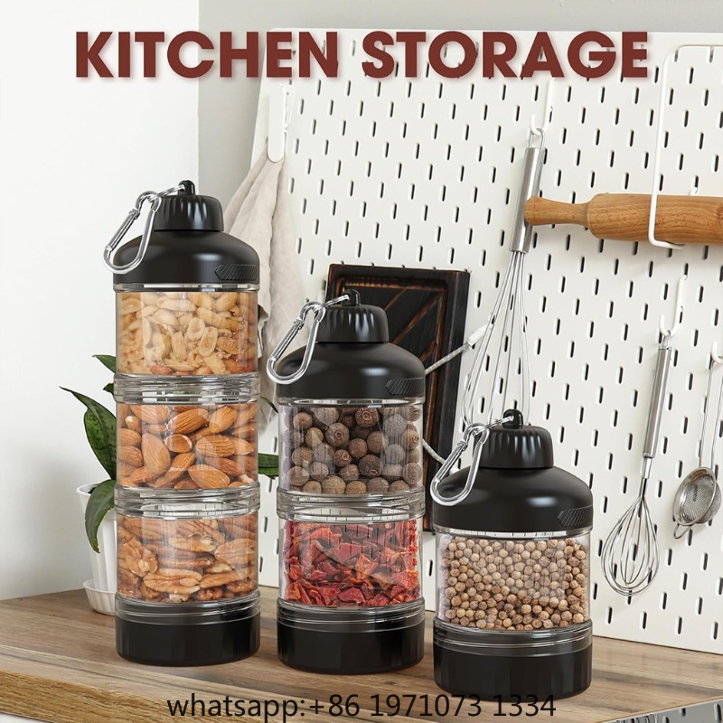 Portable 3-Layer Powder Dispen - Food Snacks With Protein ulasan dan harga