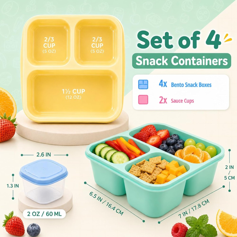 3 Compartment Bento Box Snack  - Food Snacks Healthy ulasan dan harga