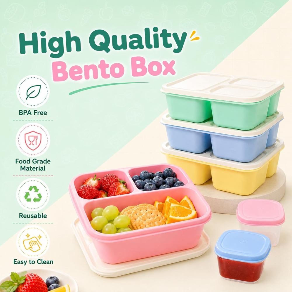 3 Compartment Bento Box Snack  - Food Snacks Healthy ulasan dan harga