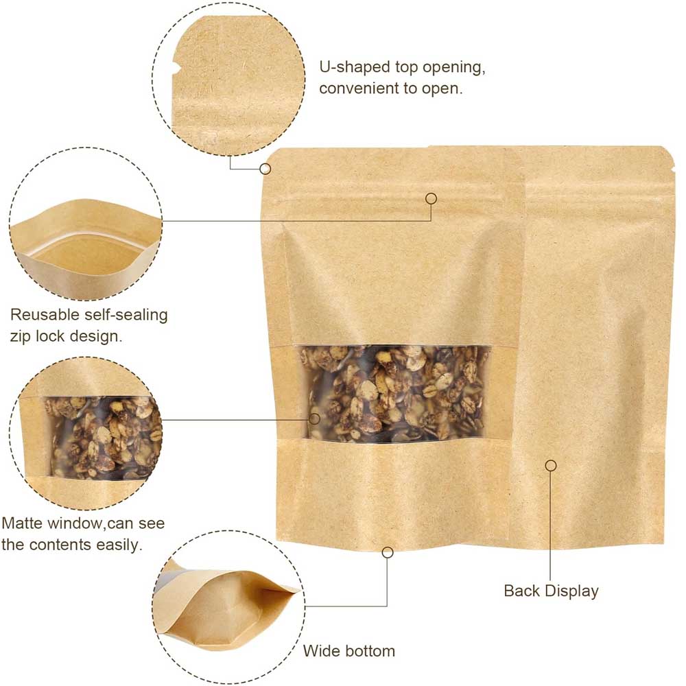 10-50pcs Upright Seal Bone Zip - Food Or Snacks ulasan dan harga