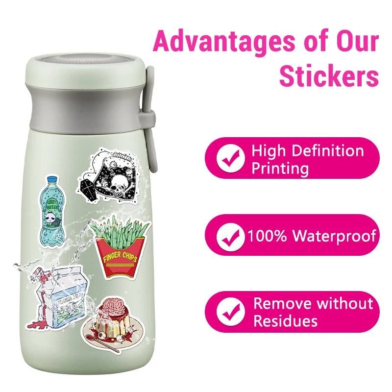 50PCS Zombie Food Stickers Cut - Zombie Snacks ulasan dan harga