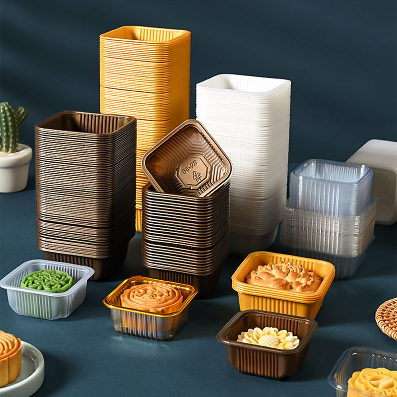 100pcs Mooncake Plastic Tray P - Food Or Snacks ulasan dan harga