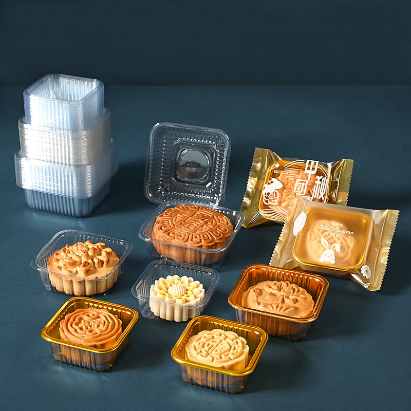 100pcs Mooncake Plastic Tray P - Food Or Snacks ulasan dan harga
