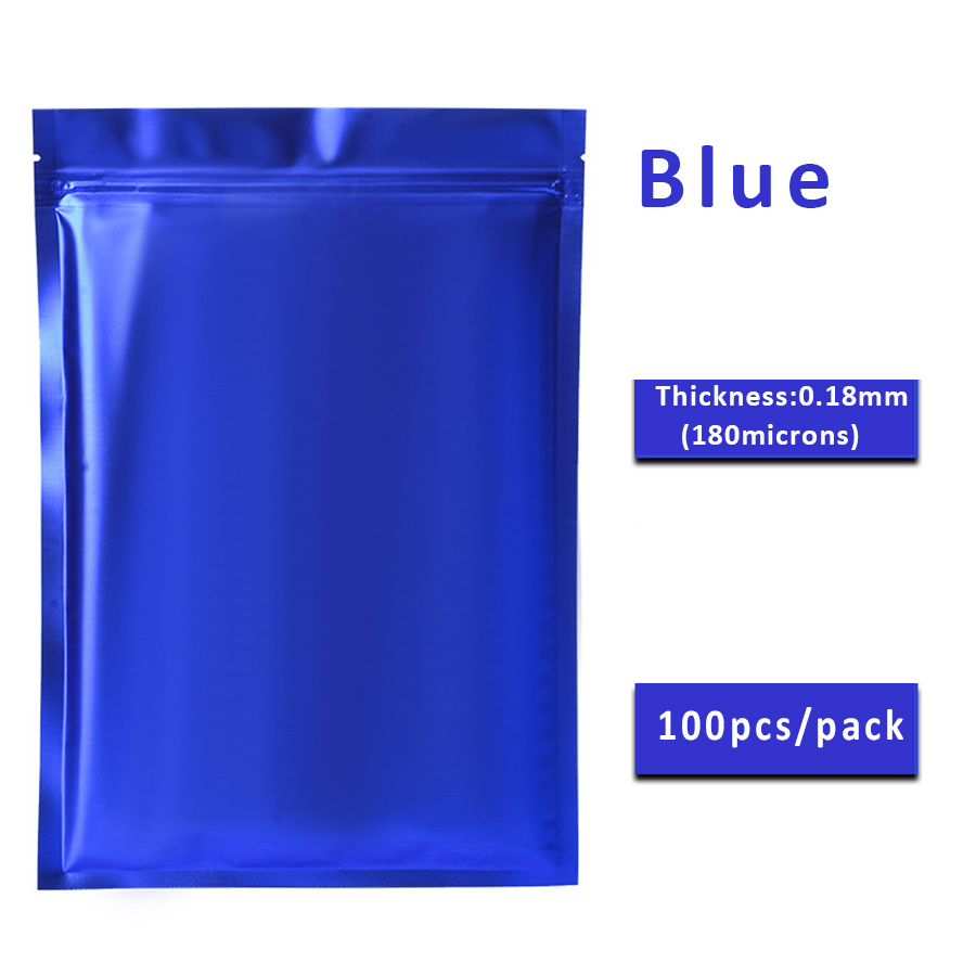 100pcs Matte Blue Foil Zipper  - Food And Snacks ulasan dan harga
