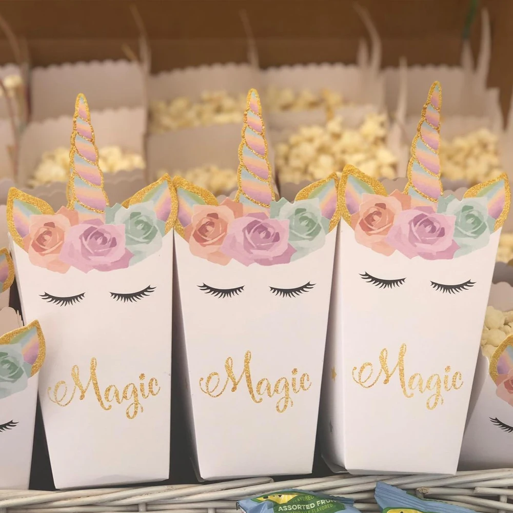 6/12pcs Unicorn Popcorn Box Un - Food Snacks For Baby Shower ulasan dan harga