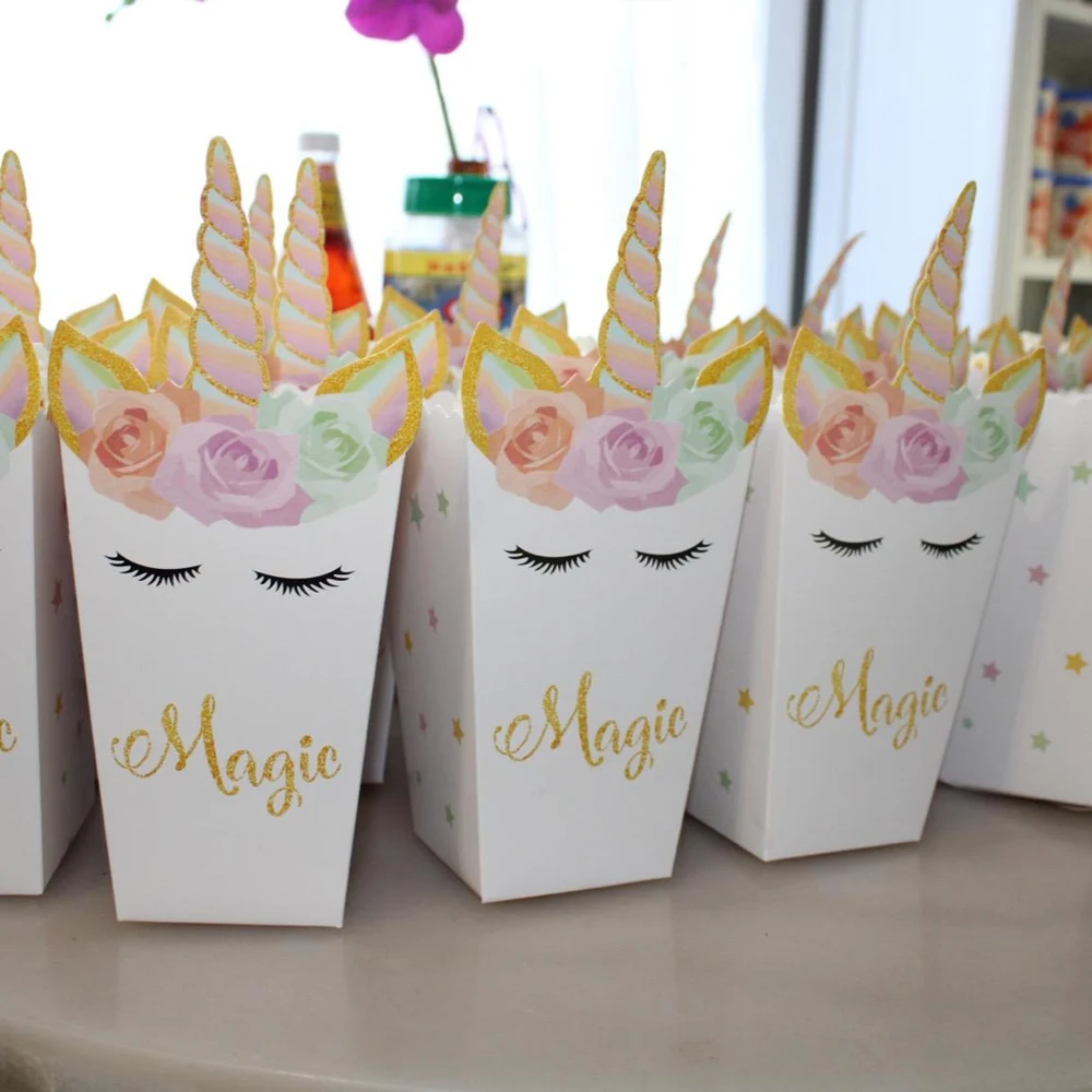 6/12pcs Unicorn Popcorn Box Un - Food Snacks For Baby Shower ulasan dan harga