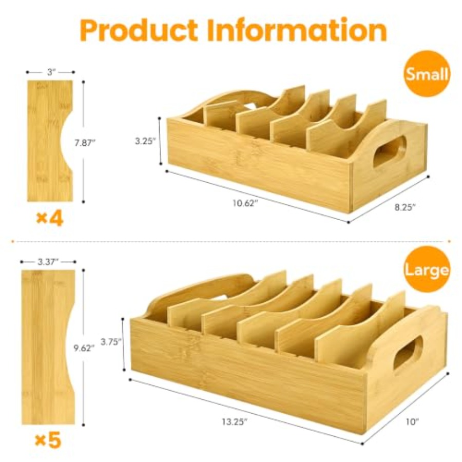 2 Pack Bamboo Lid Organizer, 1 - Food X ulasan dan harga