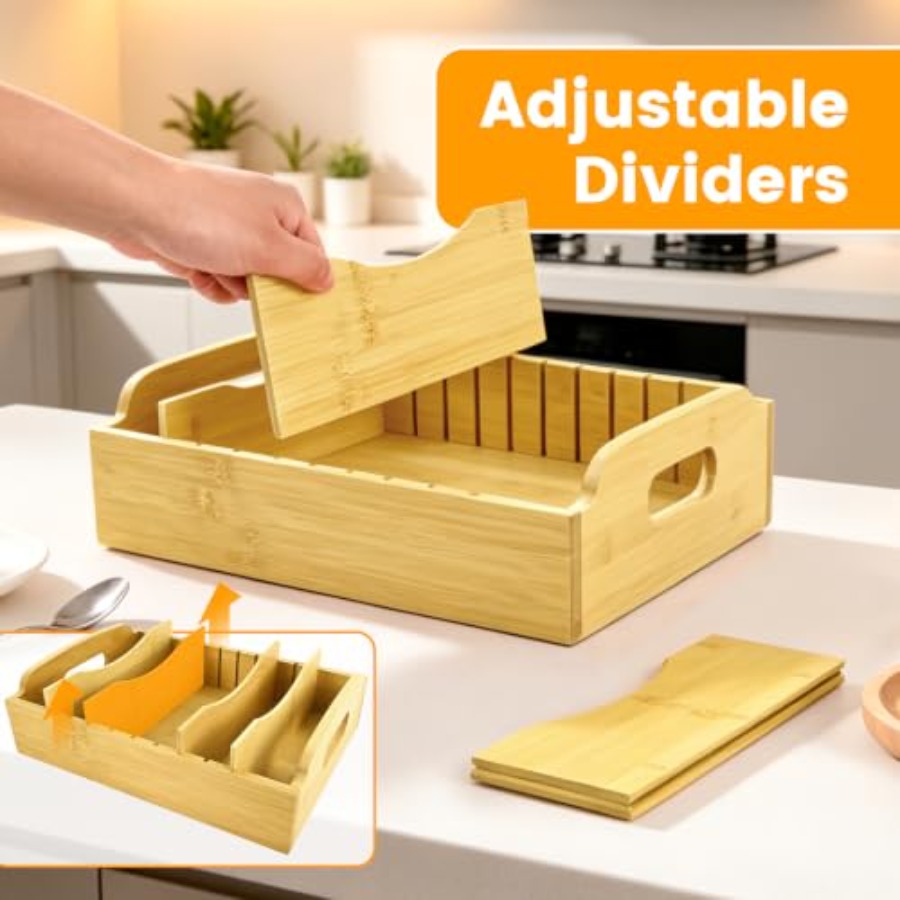 2 Pack Bamboo Lid Organizer, 1 - Food X ulasan dan harga