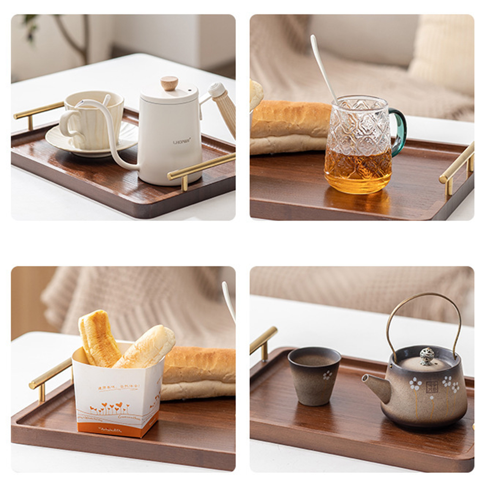 Wooden Serving Tray with Handl - Food Platter Snacks ulasan dan harga