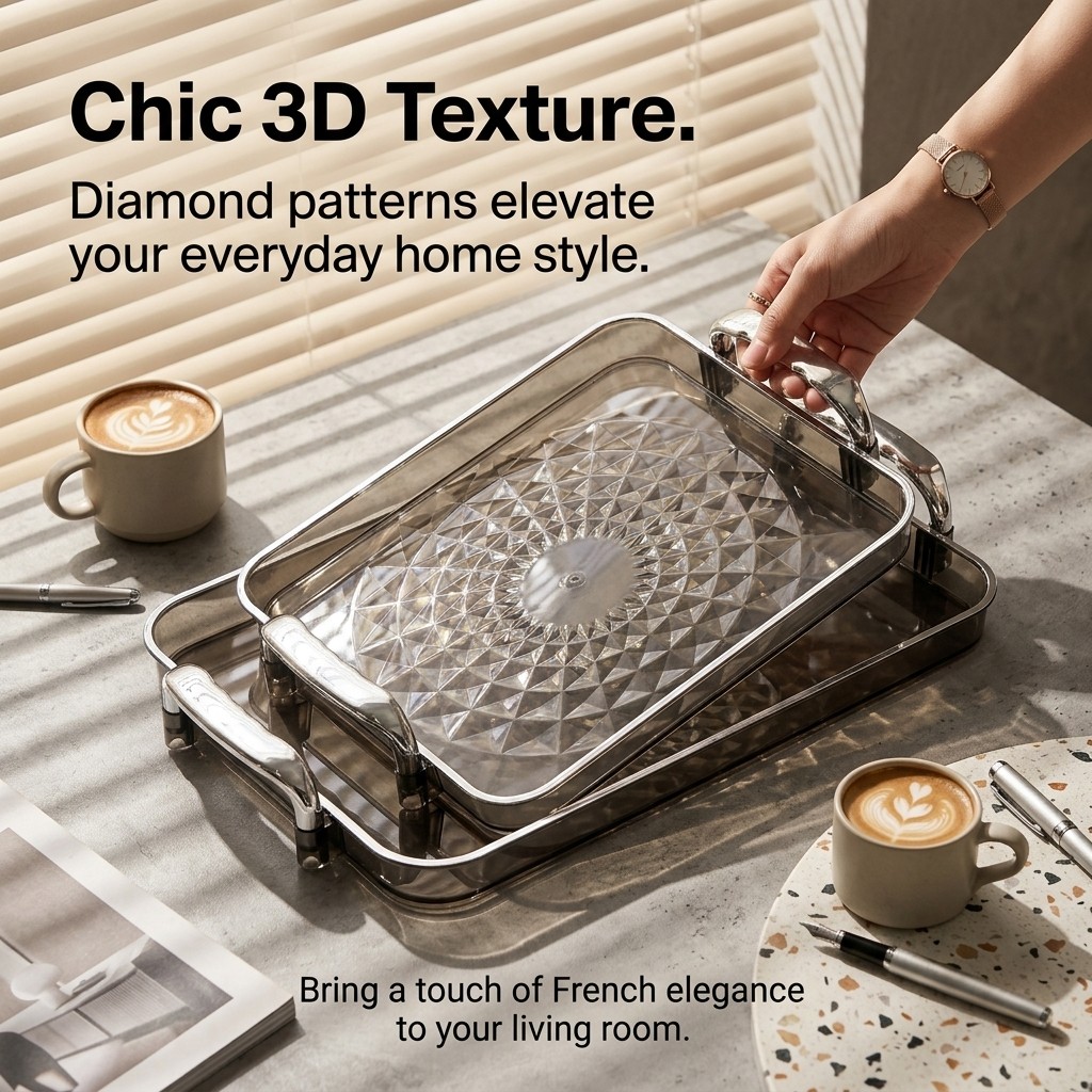 Clear Plastic Serving Tray wit - Food Platter Snacks ulasan dan harga