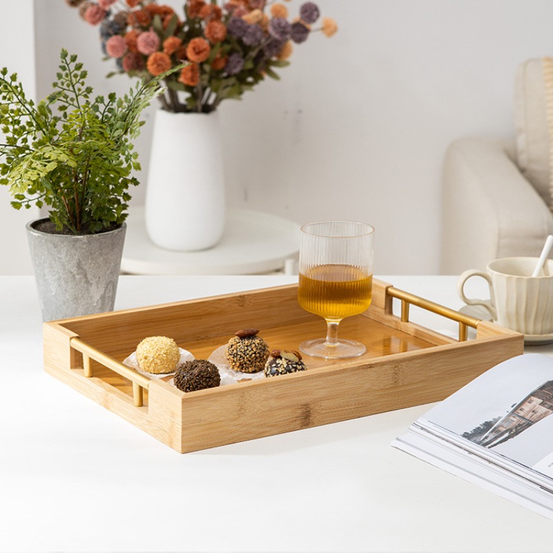 Natural Bamboo Serving Tray Se - Food Platter Snacks ulasan dan harga