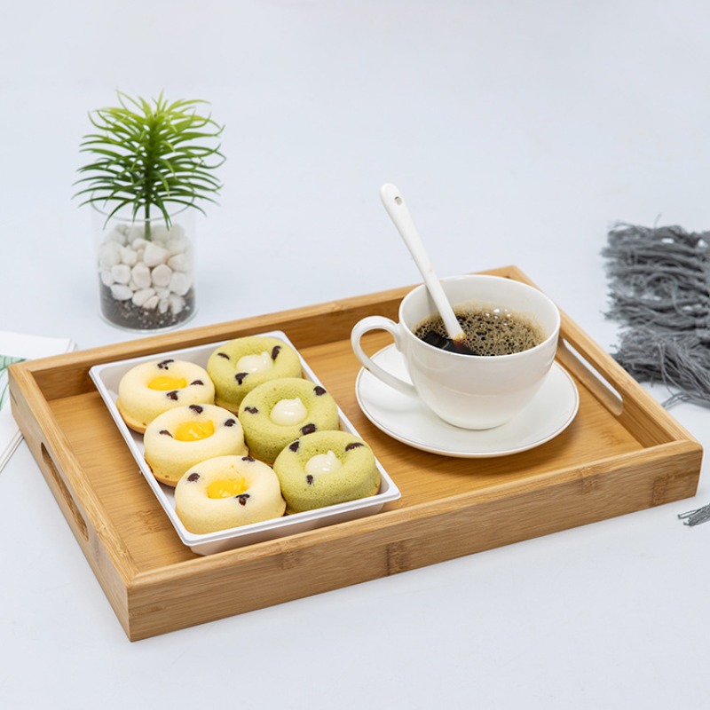 Natural Bamboo Serving Tray Se - Food Platter Snacks ulasan dan harga