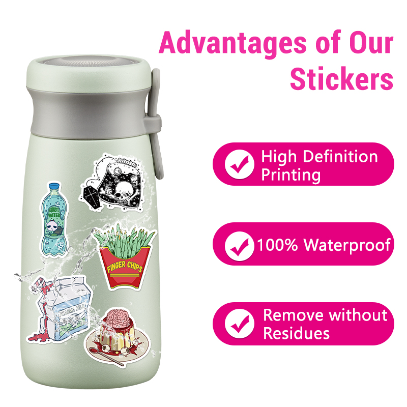 50PCS Zombie Food Stickers Cut - Zombie Snacks ulasan dan harga